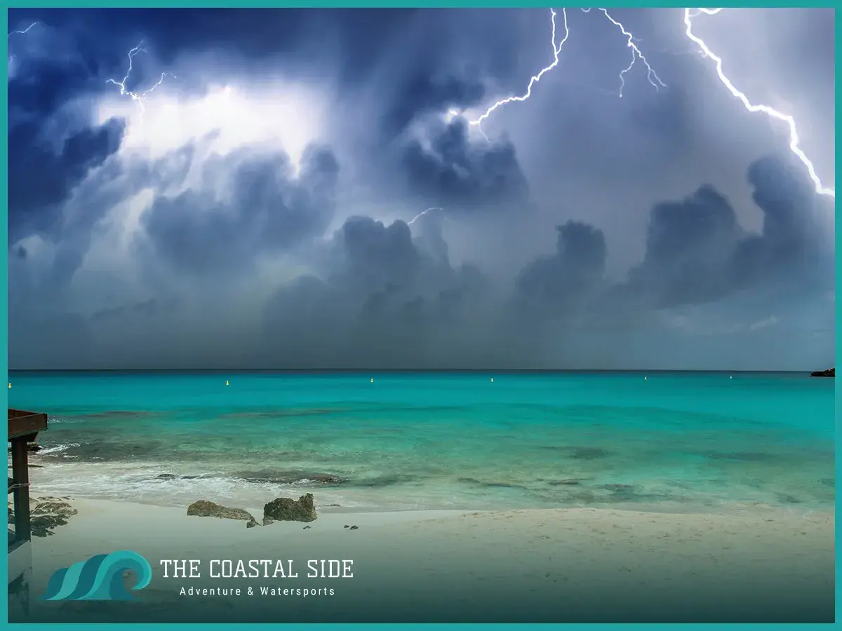 Lightning over the ocean