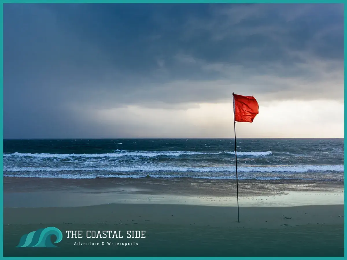 Warning beach flags