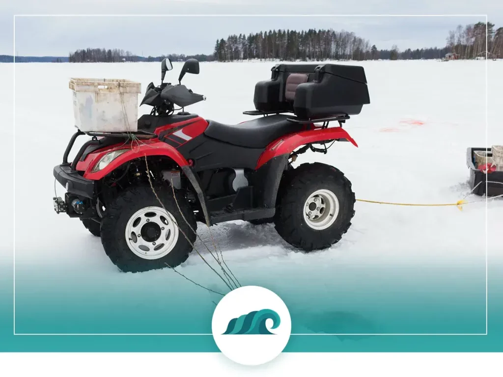 4 2022 09 how to equip your atv for the ultimate ice fishing atv setup bucket holders