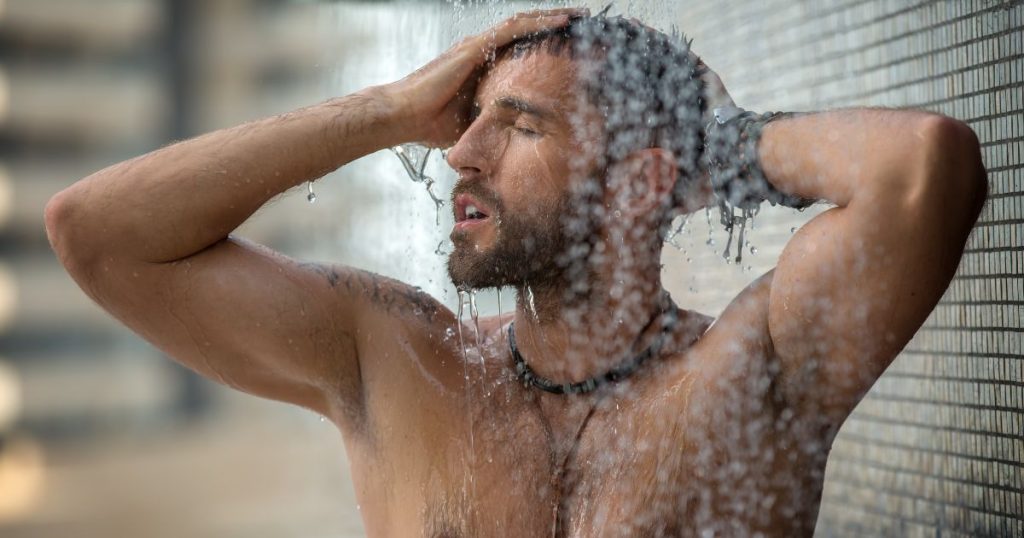 Man in shower